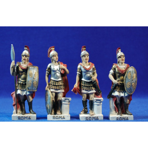 Gruppo 4 Soldati centurioni romani 10 cm resina