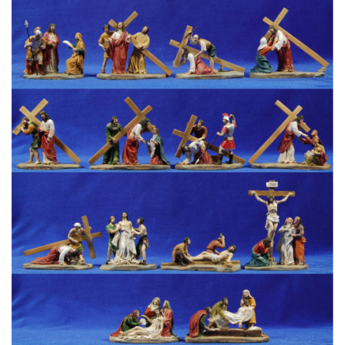 Via Crucis 9 cm in resina