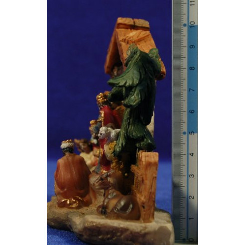 Gruppo natività, re magi e pastori M2 4 cm resina