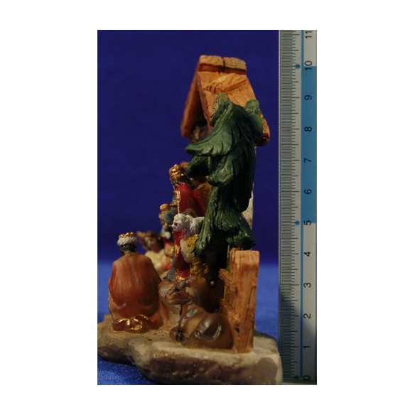 Gruppo natività, re magi e pastori M2 4 cm resina