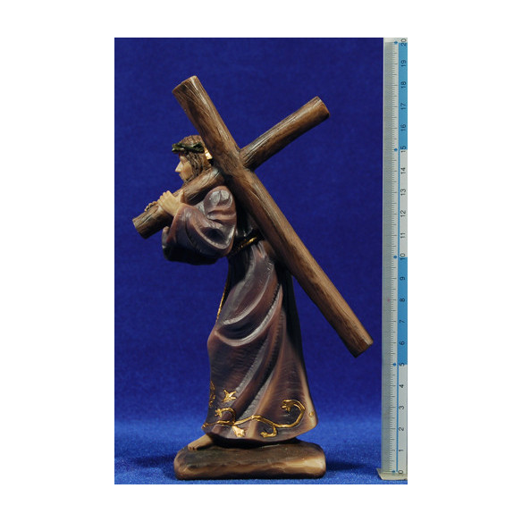 Jesús con la cruz Nazareno 18 cm resina