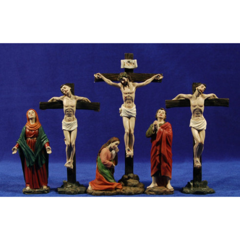 Crucifixion with thieves 13 cm resin