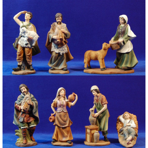 Grup 7 pastors variats 19 cm resina