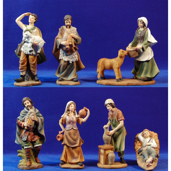 Grup 7 pastors variats 19 cm resina