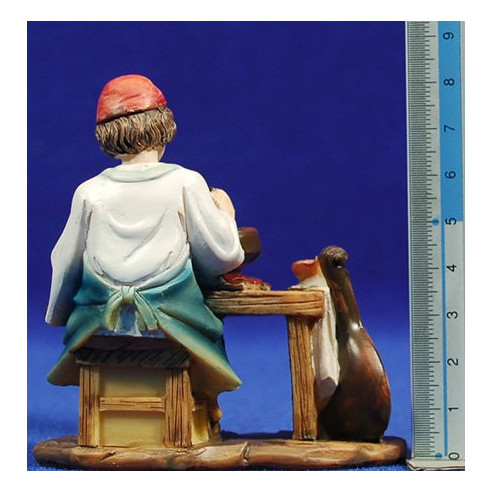 Group of 3 shepherd jobs 10 cm resin
