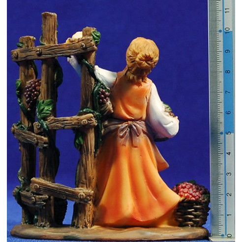 Gruppo di 3 pastorelle variati mestiere 10 cm resina