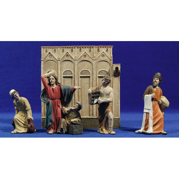 Jesus and the merchands of the temple 10 cm resin
