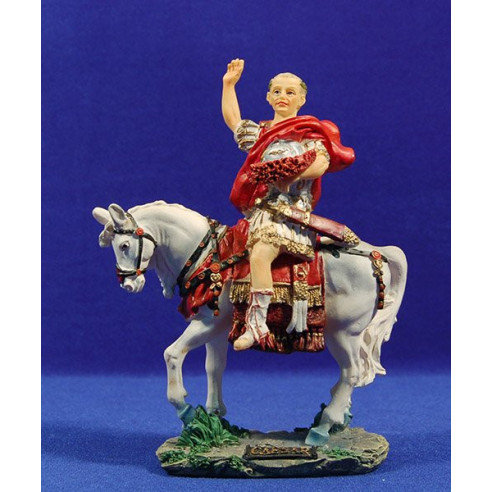 Roman legionary  riding a horse 13 cm resin