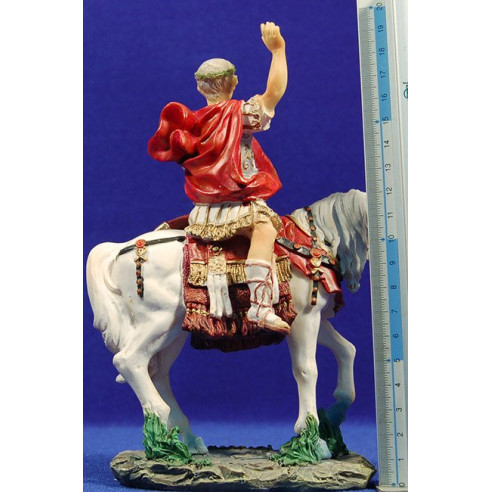 Roman legionary  riding a horse 13 cm resin