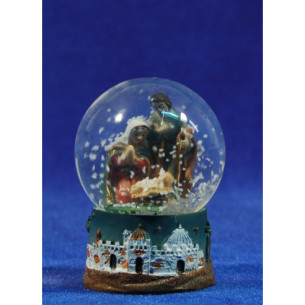 Bola de nieve nacimiento 6 cm resina y cristal
