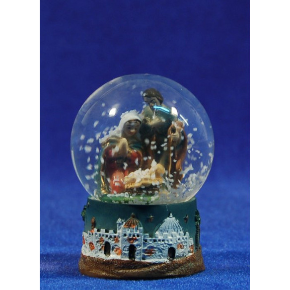 Bola de nieve nacimiento 6 cm resina y cristal