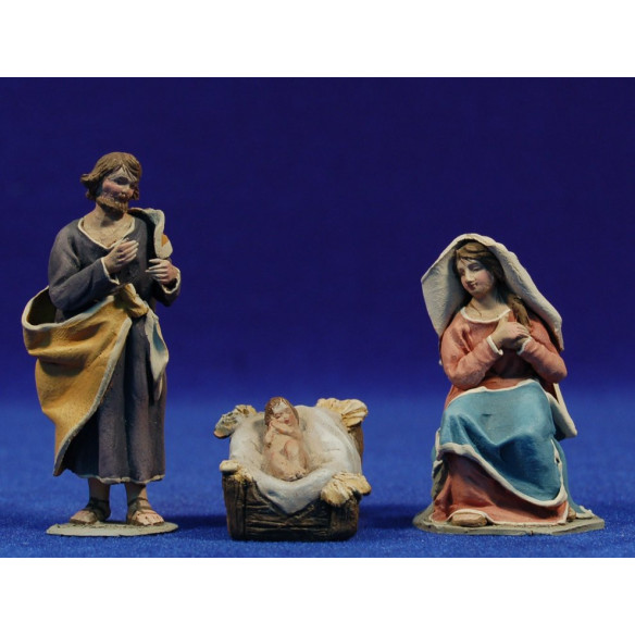 Natività senza il bue ne il mulo 8 cm terracotta dipinte De Francesco