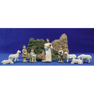 Jesús con niños 10 cm resina
