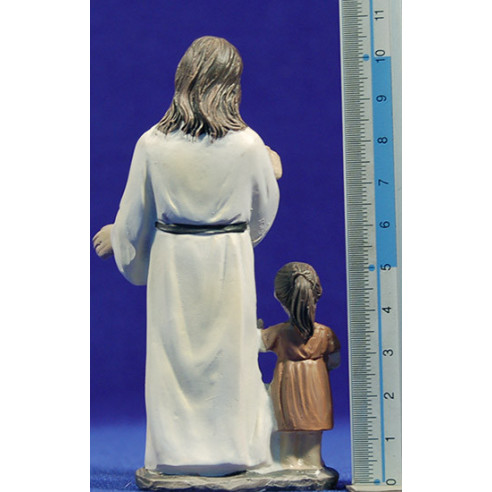 Jesús con niños 10 cm resina