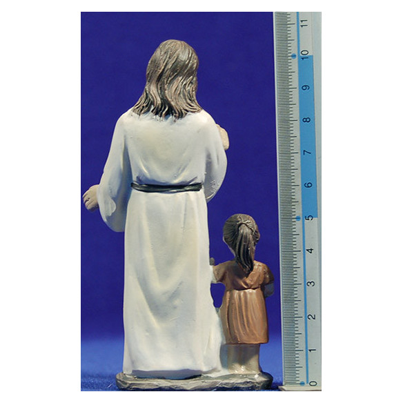 Jesús con niños 10 cm resina