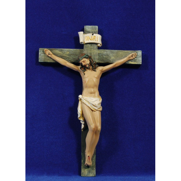 Jesús en la cruz 21 cm resina