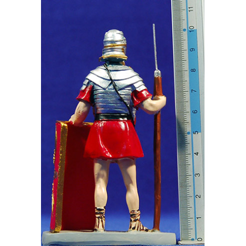 Soldado romano con escudo y lanza 10 cm resina Linea Martino Landi