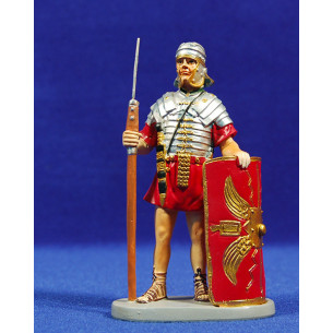 Soldado romano con escudo y lanza 12 cm resina Linea Martino Landi
