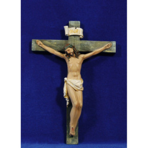 Jesús en la cruz 21 cm resina