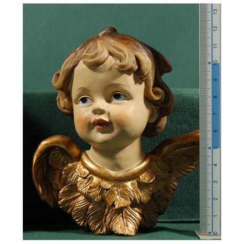 Two angel head hanging 11 cm resin