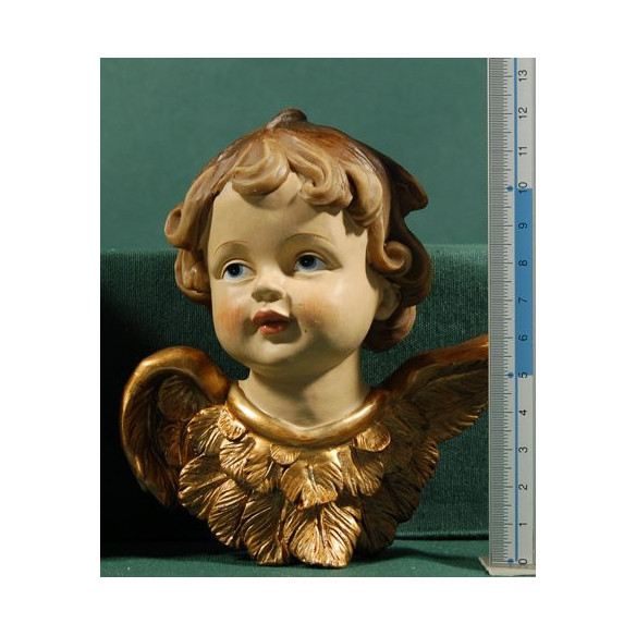 Two angel head hanging 11 cm resin