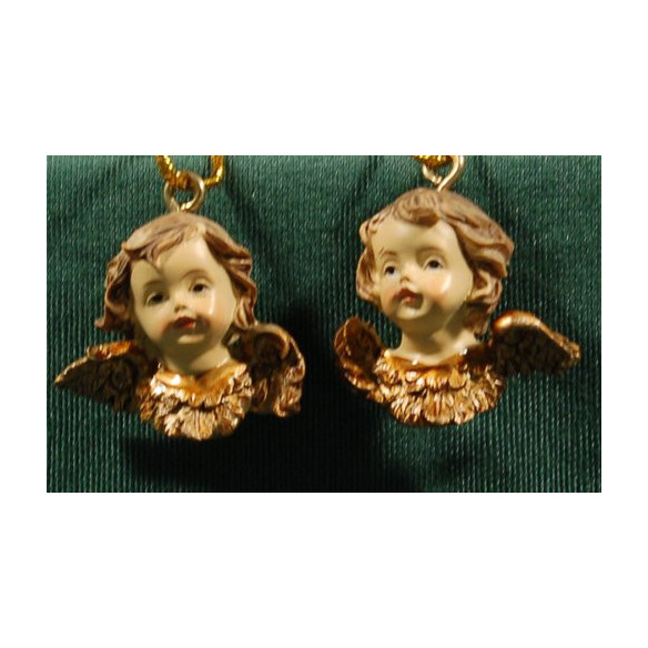 Dos busts d'àngel penjar 2 cm resina
