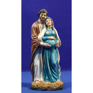San José y Virgen embarazada de pie 18 cm resina