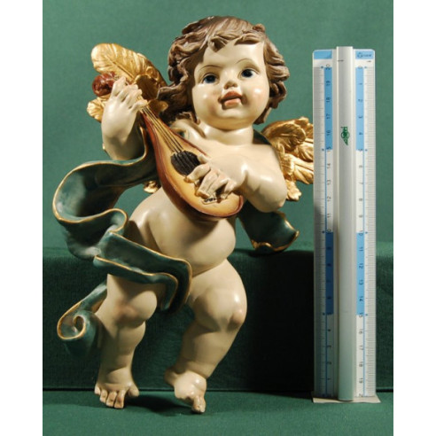 Due angeli musicanti appesi 25 cm resina