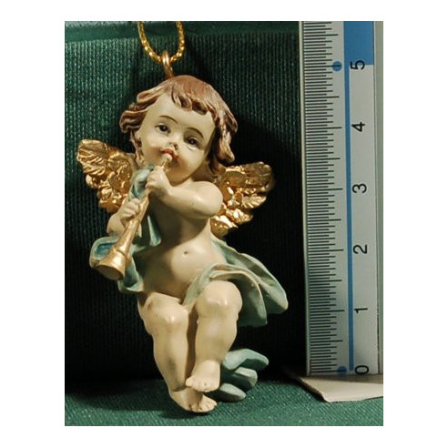 Seis ángeles músicos colgar 5 cm resina