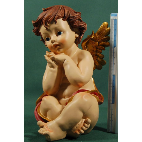 Dos ángeles sentados 25 cm resina