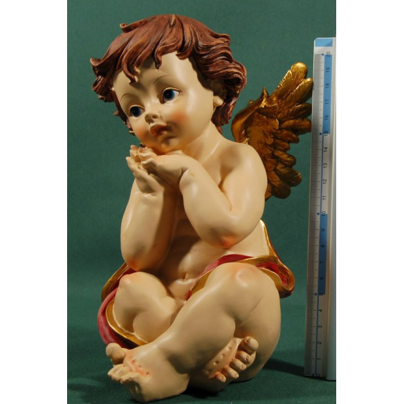 Dos ángeles sentados 25 cm resina