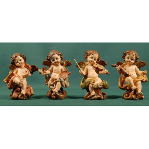 Quattro angeli musicanti 11 cm resina