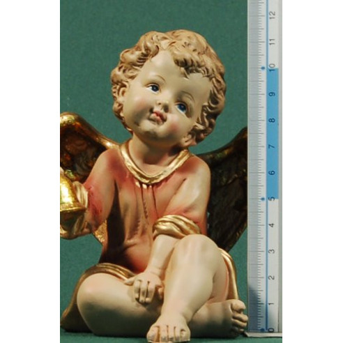Cuatro ángeles sentados objetos 13 cm resina