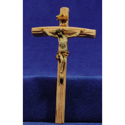 Jesús a la creu 6 cm resina i fusta