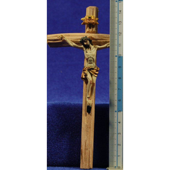 Jesús a la creu 6 cm resina i fusta