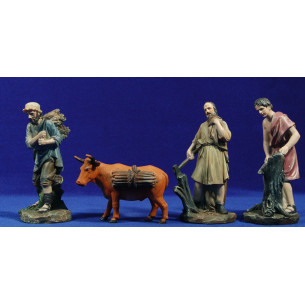 Grupo pastores leñadores 17 cm resina