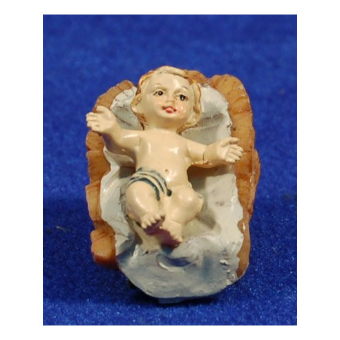 Niño Jesús con cuna 8 cm resina