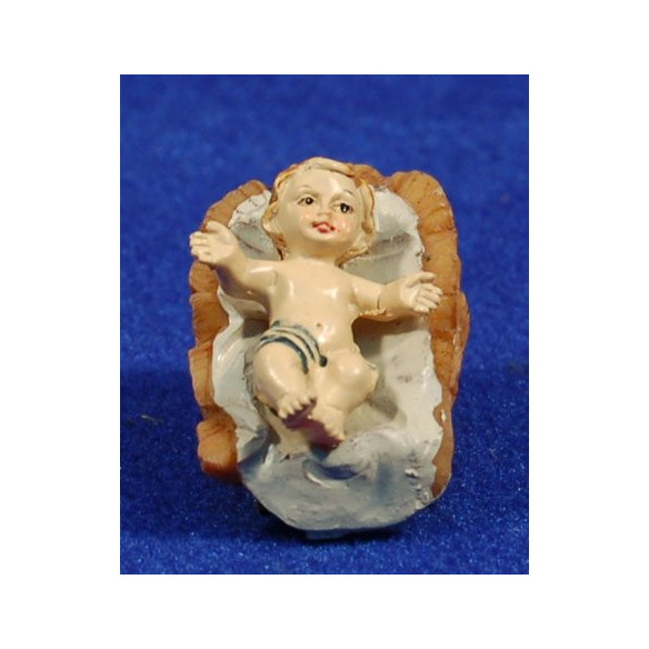 Niño Jesús con cuna 8 cm resina
