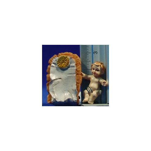 Niño Jesús con cuna 8 cm resina