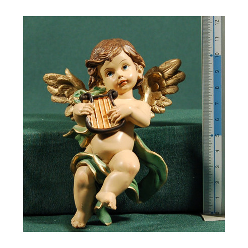 Cuatro ángeles músicos colgar 12 cm resina