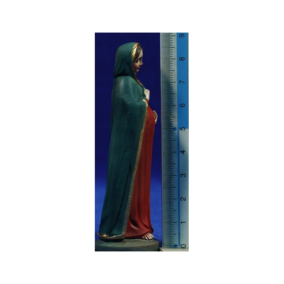 Virgen embarazada de pie rojo 9 cm resina