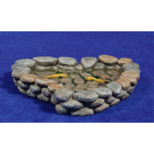 lago con pesci 12,5x10 cm resina