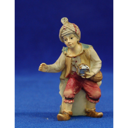 Conductor d'elefantes joven 7 cm resina
