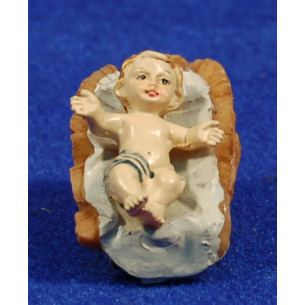 Niño Jesús con cuna 8 cm resina