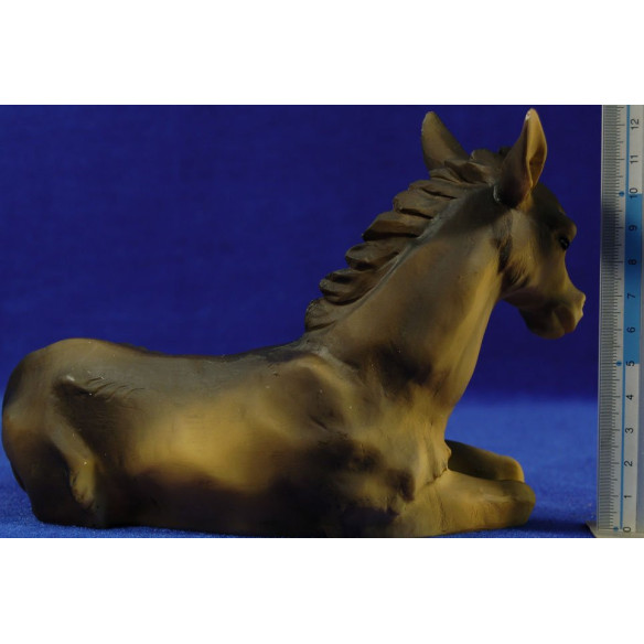 Cow and mule lying 22 cm resin