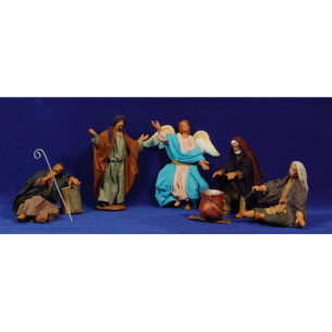 Annunciation 13 cm clay and clothes