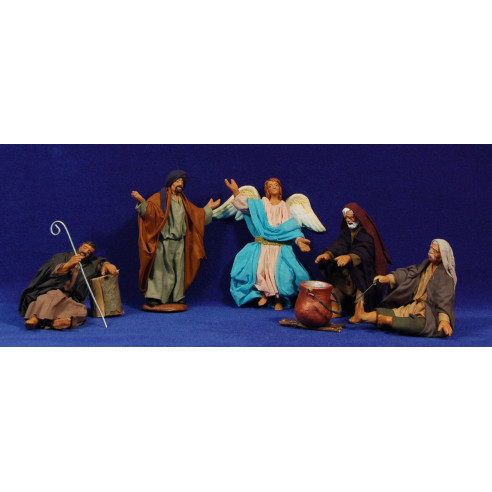 Annunciazione 13 cm terracotta e stoffe