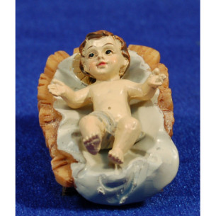 Niño Jesús con cuna 10 cm resina