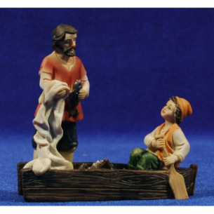 Fisherman group 8 cm resin