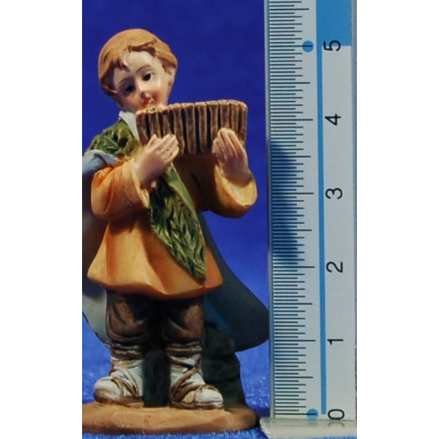 Children musician with flute 7 cm resin